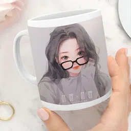 Mr UVD White & PInk Graphic Printed Ceramic Glossy Mug 350 ml image 3