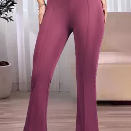 DressBerry Women Smart Flared Easy Wash Trousers-image-68