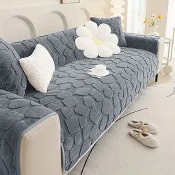 Fleece 1 Seater Sofa Plain Cover-image-18