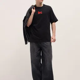 THE BEAR HOUSE Men Printed Drop-Shoulder Sleeves T-shirt image 5