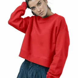 NOTWILD Women Round Neck Pullover Cotton Sweatshirt-image-94