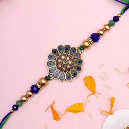 Myntra Elegant Homes Rakhi With Roli Chawal & Greetings Card image 5