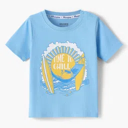 Honeyhap Boys Pack of 2 Graphic Printed Bio Finish Round Neck Cotton T-shirts image 1