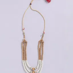 LITTLE COLLARS Boys Embroidered Mandarin Collar Long Sleeves Kurta With Dhoti Pants image 5