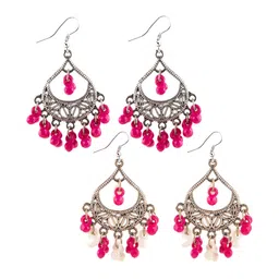 Creative Frogs Women Set Of 2 Oval Drop Oxidised Earrings-image-21