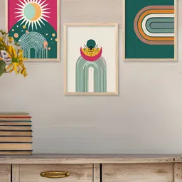 Kotart Brown & Green 3 Pieces Wooden Abstract Wall Arts-picture-27