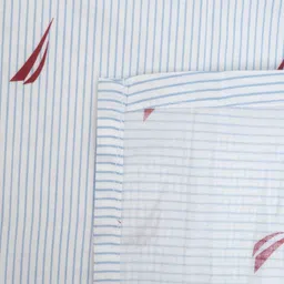 Threadwear Essential Series White Printed 400 TC Cotton Queen Bedsheet Set 2.55 m x 2.35 m image 5