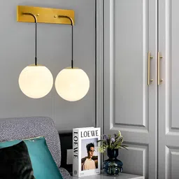 KINIS Gold-Toned & White Metal Quirky Cylinder Shaped Wall Lamp image 5