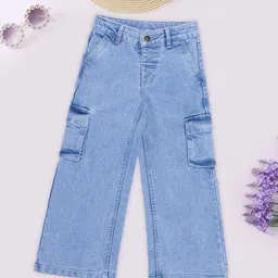 Pantaloons Junior Girls Wide Leg Mid-Rise Slash Knee Jeans-picture-54