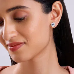 GIVA 925 Sterling Silver 18K Rhodium Plated Contemporary Studs Earrings image 5