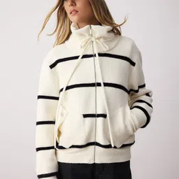 Trendyol Women Striped High Neck Long Sleeves Pullover-picture-15