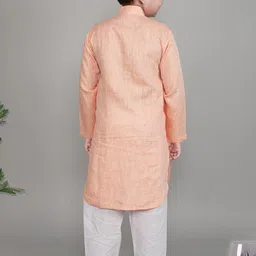 Little Clothings Boys Regular Linen Kurta with Pyjamas image 3