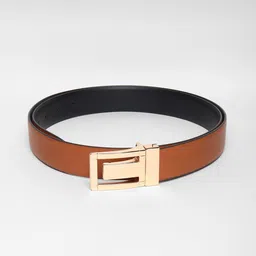 WINSOME DEAL Men Push Pin Closure Textured Formal Belt image 2