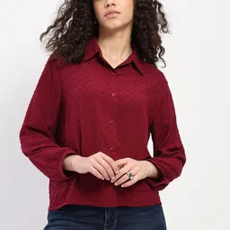 SZN Women Self Design Puff Sleeves Shirt Style Top-picture-40