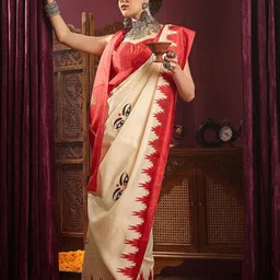 Saree mall Ethnic Motifs Printed Saree With Blouse Piece image 1