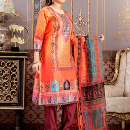 Aarika Girls Floral Printed Regular Kurta with Trousers image 2