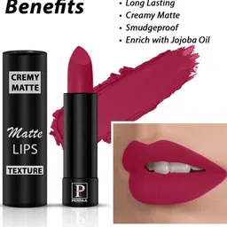 PERPAA Cremy Matte Set Of 3 Long Lasting Lipstick - 3.5g Each-Tan Red-Magenta-Dark Maroon image 2