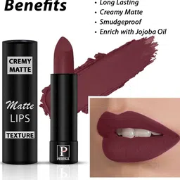 PERPAA Cremy Matte Set Of 3 Long Lasting Lipstick - 3.5g Each-Tan Red-Magenta-Crimson Red image 4