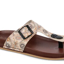 Walkaroo Women Brown Printed T-Strap Synthetic Flats image 3