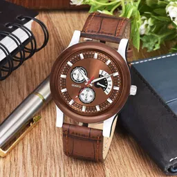 Gopal Shopcart Unisex Embellished Dial & Leather Textured Straps Analogue Watch B9050-BROAeviyo-Silm-L_SH-picture-33