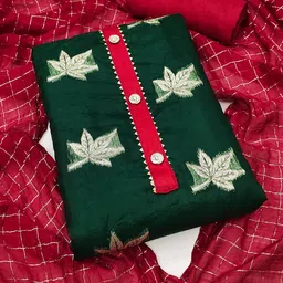 HERE&NOW Embellished Organza Unstitched Dress Material-picture-19