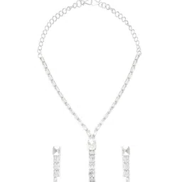 DressBerry Silver Toned Cubic Zirconia Studded Jewellery Set image 2