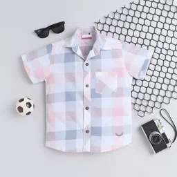 BAATCHEET Boys Buffalo Checks Opaque Checked Party Shirt-picture-18