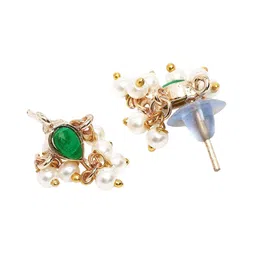 KARATCART Gold Plated Stone Studded Reversible Necklace and Earrings image 2