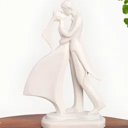 INTERNATIONAL GIFT Decorative Showpiece White Romantic Couple Kissing Figurine Showpiece-image-90