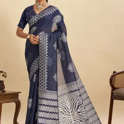 Kalista Ethnic Motifs Zari Silk Blend Handloom Saree-picture-17