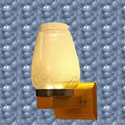 1ST TIME White & Gold-Toned Wood Frustum Shaped Wall Lamp image 5