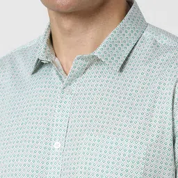 van heusen V Dot Men Spread Collar Geometric Printed Cotton Formal Shirt image 4