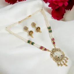 Joy of Jewels Silver-Plated Alloy American Diamond Necklace & Earrings image 2