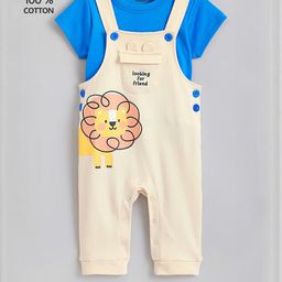 Hopscotch Girls Blue Pure Cotton Printed Clothing Set-picture-16