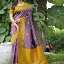 COSBILA FASHION Floral Woven Design Zari Banarasi Saree-picture-30