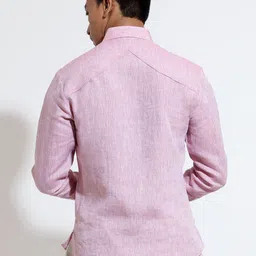 VIVEK KARUNAKARAN Men Cutaway Collar Floral Printed Linen Slim Fit Casual Shirt image 4