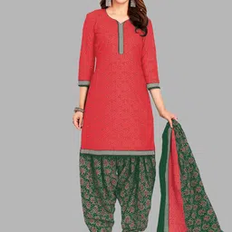 Simmu Geometric Printed Pure Cotton Unstitched Dress Material-picture-24