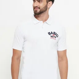 RENUOVO Men Polo Collar Monochrome Applique T-shirt-picture-10