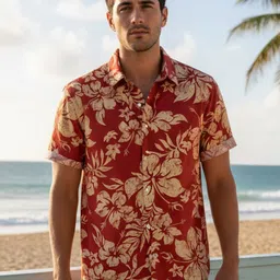 Bought First Floral Printed Premium Cotton Party Shirt-image-4