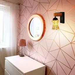 1ST TIME Black & White Printed Wood Contemporary Abstract Shaped Shaped Wall Lamp image 3