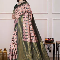 you shop we ship Ethnic Motifs Zari Art Silk Handloom Banarasi Saree-picture-24