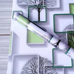 INDIAN ROYALS White & Green Printed Geometric With Flower Design Waterproof Wall Sticker image 5