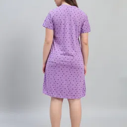 sephani SEPHANIWomen Printed Pure Cotton T-shirt Nightdress image 4