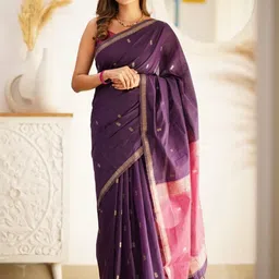 ZIKARAA Embellished Zari Silk Cotton Handloom Saree-picture-11