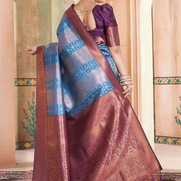 KALINI Ethnic Motifs Woven Design Zari Kanjeevaram Saree image 3