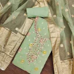 SAINOOR Organza Semi-Stitched Dress Material-picture-15