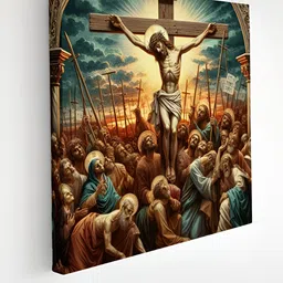 Livin'luxe Brown & Blue Lord Jesus Printed Canvas Wall Art-picture-12