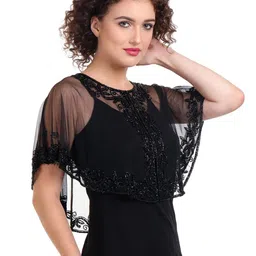 JEDCO Embroidered Crop Shrug image 4