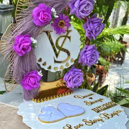 creative horizon Acrylic Engagement Wedding Ring Platter With Name Decorative Tray Wood Decorative Platter image 3