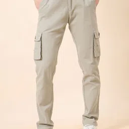 STUDIO NEXX Men Relaxed Straight Leg Loose Fit Cargos Trousers image 1